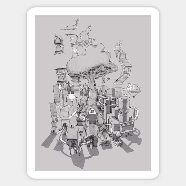 Impossible City Sticker by Made With Awesome